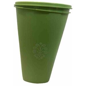 Vintage Tupperware Servalier Large Canister 10.5" Apple Green 1222-6 With Lid